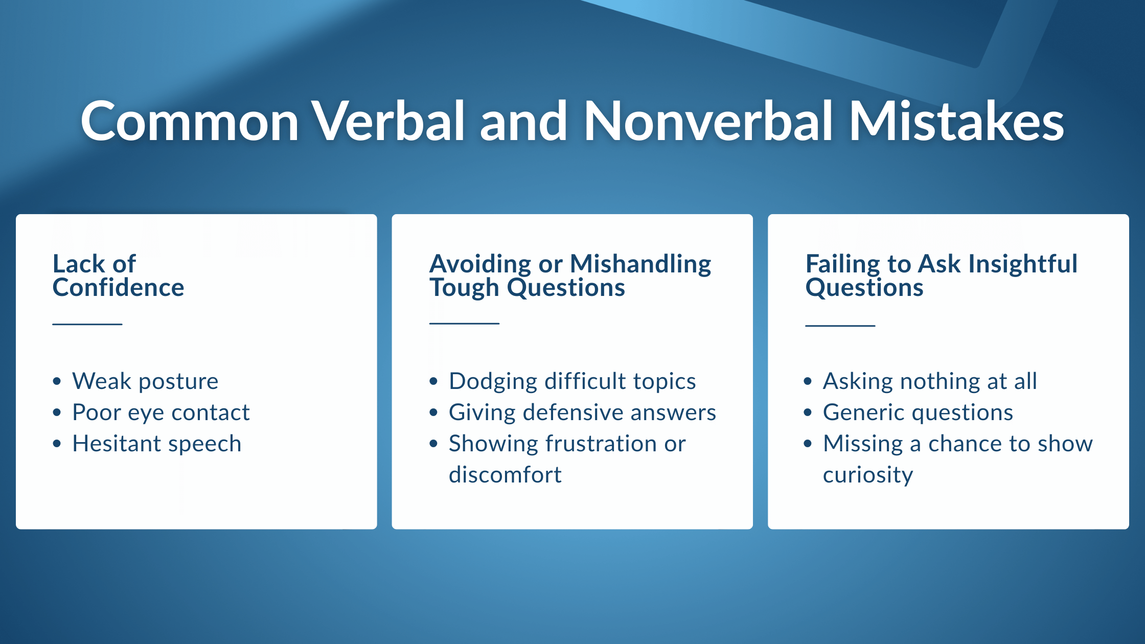 Common Verbal and Nonverbal Mistakes