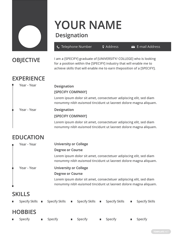 Eu Cv Format - Database - Letter Templates